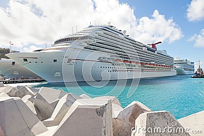 Cruise Ship Anchored in Caribbean Destination Port
