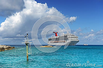 Cruise Ship Anchored Near Shore