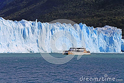 Cruise ship boat near glacier in Patagonia, Argentina