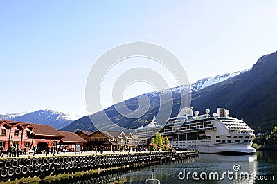 Cruise Ship Moored @ Fjord, Norway