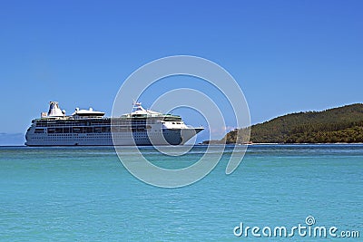 Cruise ship in Mystery island, Vanuatu, South Pacific