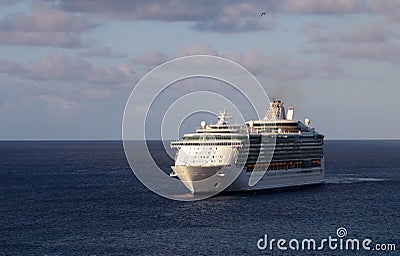 Cruise ship in open sea