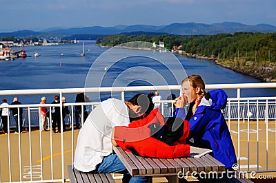 Cruise ship travel, Langesund, Norway