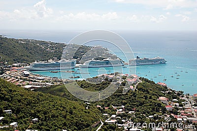 Cruise Ships in St. Thomas, Caribbean