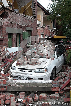 Crushed car