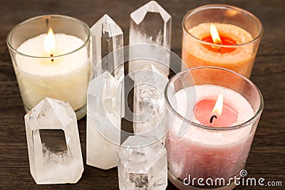 Crystals and color candles