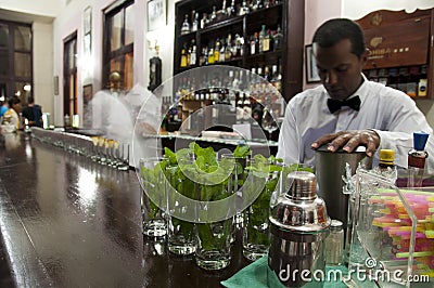 Cuban waiter in bar of Hotel Nacional in Havana, Cuba.