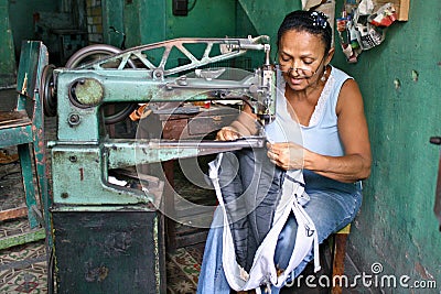 Cuban Woman Sewing