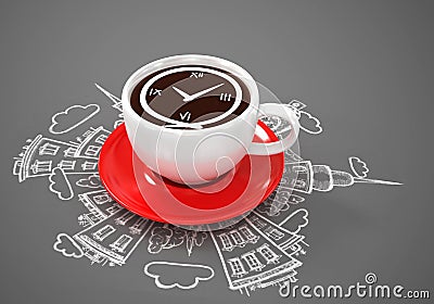 Cup of coffee traveling concept