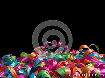 Curled Coloured Ribbons background