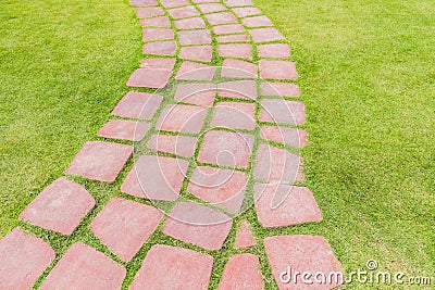 Curved Red Brick Walkway Stock Photo - Image: 47554332