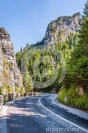 Curved road in the mountains