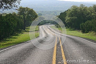 Curving road in the Texas Hill Country