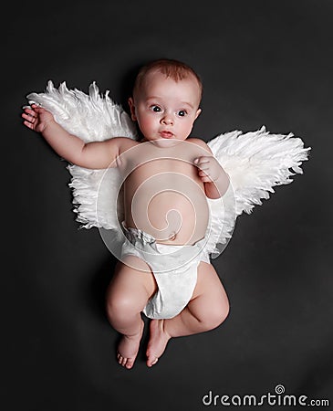 Cute angel baby boy
