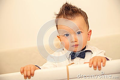 Cute baby boy, with bow tie