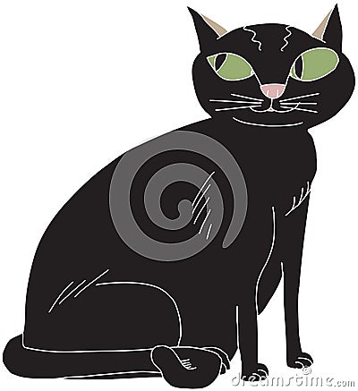 Cute Black Cat Stock Vector - Image: 41426438