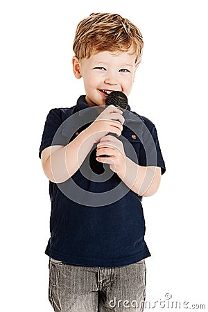 Cute Boy Singing Royalty Free Stock Photo - Im