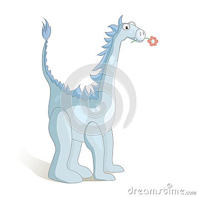 Cute cartoon dragon. Vector illustration.