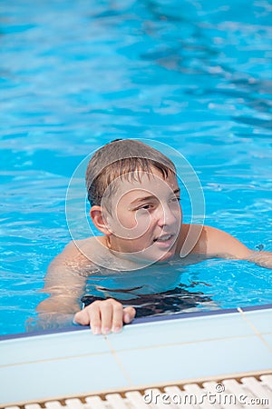 Cute guy in the pool