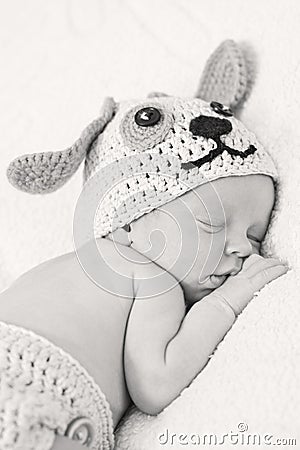 Cute newborn baby sleeps