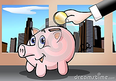 Cute pig bank
