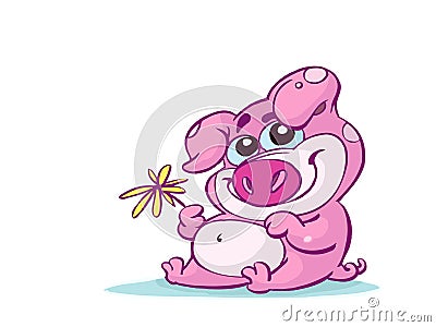 Cute pink pig