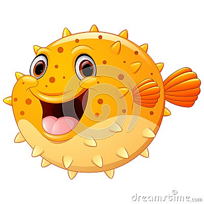 Cute Puffer Fish Cartoon Stock Illustration - Image: 68367414