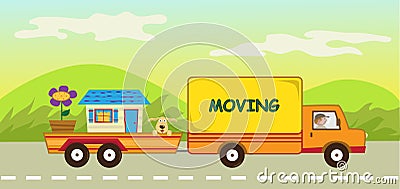 Moving Truck and Trailer