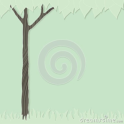Cutout tree and grass