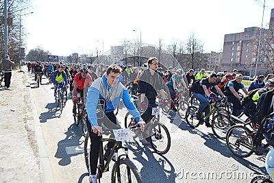 Cycle race on street of St.Petersburg