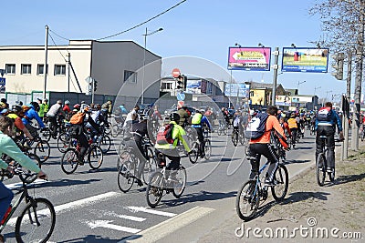 Cycle race on street of St.Petersburg