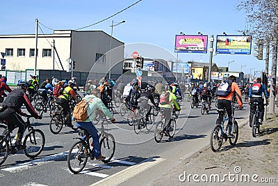 Cycle race on street of St.Petersburg