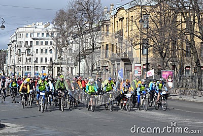 Cycle race on street of St.Petersburg