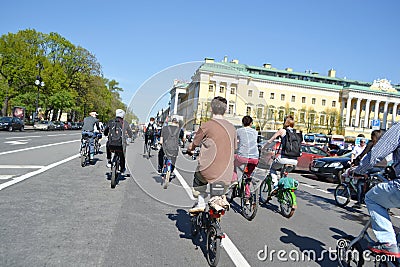 Cycle race on street of St.Petersburg