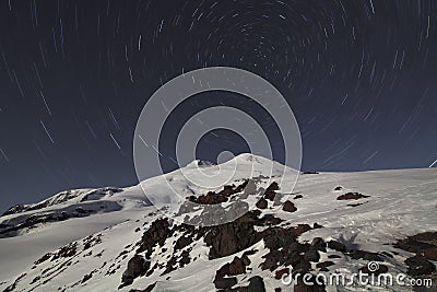 Cycle of stars above Elbrus