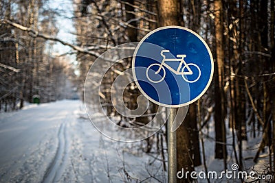 Cycling road sign