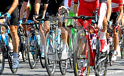 Cyclists during a cycle road race in Europe