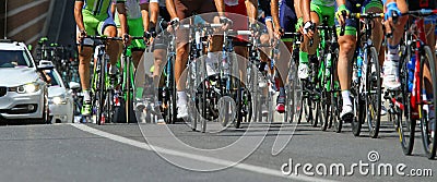 Cyclists ride with fatigue during the race