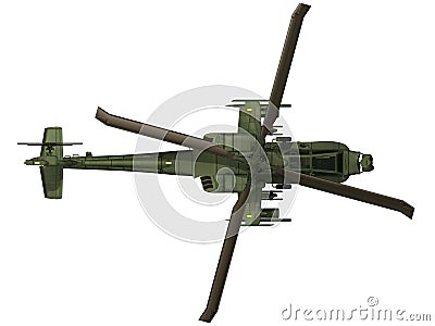 3d AH-64亚帕基-顶视图的翻译 库存图片 - 图片