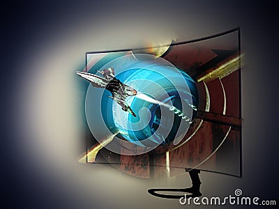 3d spatial science fiction blond slave 9