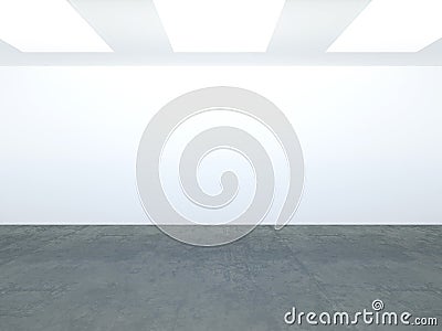 3D empty white room
