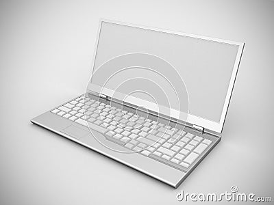 3D illustration of electronic devices - laptop.