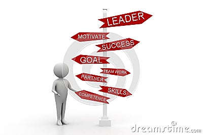 3d Man With Leader Motivate Success Goal Team Work