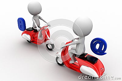 3d scooter with internet concept