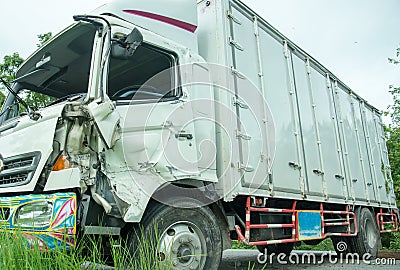 Damaged car after crash