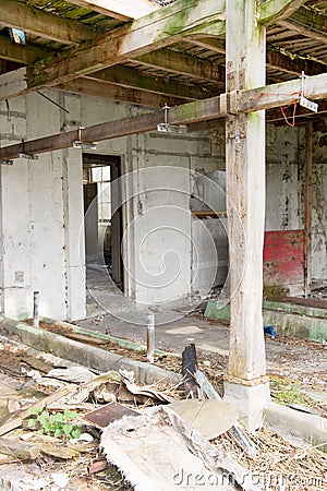 Damaged interior of a house