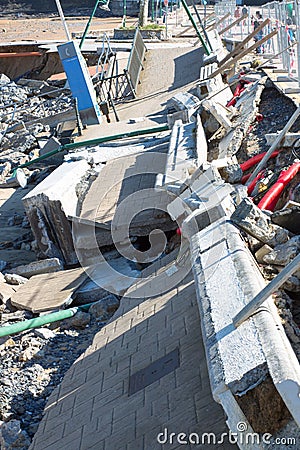 Damages in Lekeitio after hurricane Christine