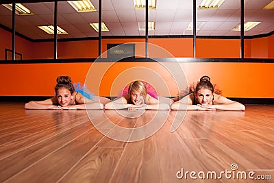 Dancers on dance studio floor