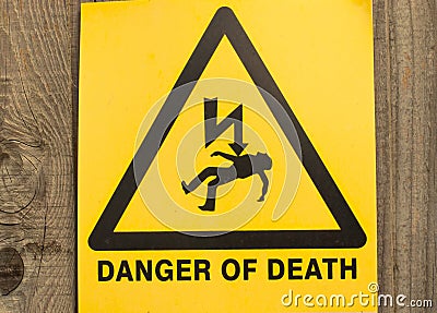 Danger of death sign