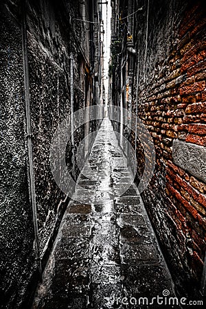 Dark alley in Venice